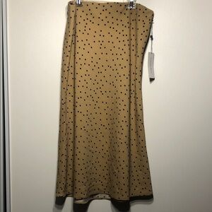 Carolina Belle Tan A-Line Skirt with Black Dots